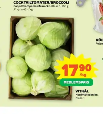 Stora Coop Coop vitkål erbjuda