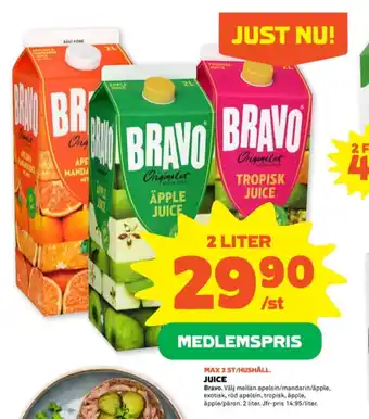 Stora Coop Bravo juice erbjuda