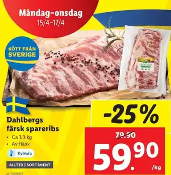 Lidl Dahlbergs färsk spareribs erbjuda