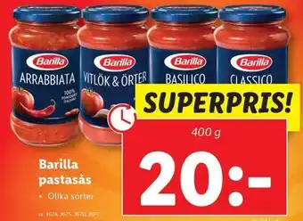 Lidl Barilla pastasås erbjuda