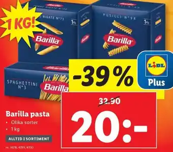 Lidl Barilla pasta erbjuda