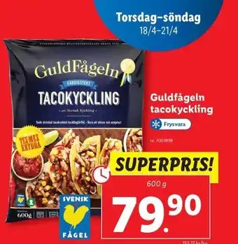 Lidl Guldfågeln tacokyckling erbjuda