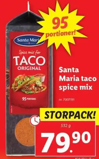 Lidl Santa Maria taco spice mix erbjuda