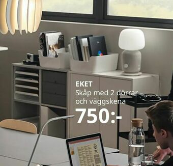 IKEA EKET Skåp med 2 dörrar och väggskena erbjuda