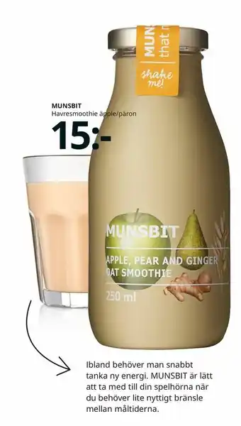 MUNSBIT Havresmoothie äpple/päron