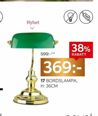 XXXLutz Bordslampa 'Bankerslamp' erbjuda