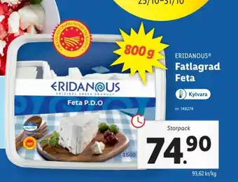 Lidl Eridanous Fatlagrad Feta 800 g erbjuda