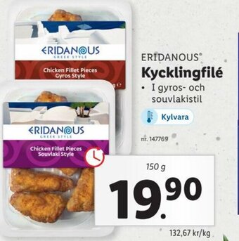 Lidl Eridanous Kycklingfilé 150 g erbjuda