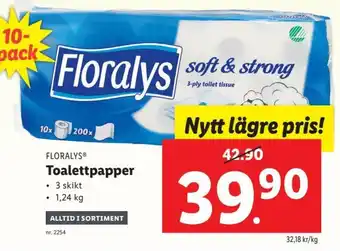 Lidl Floralys Toalettpapper 1,24 kg erbjuda