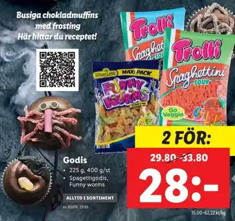 Lidl Godis 225 g, 400 g erbjuda