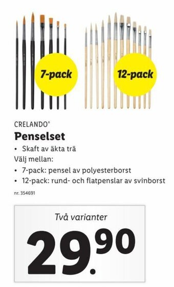 Lidl Crelando Penselset erbjuda