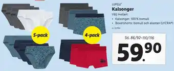 Lidl Lupilu Kalsonger Stl. 86/92-110/116 erbjuda
