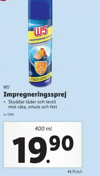 Lidl W5 Impregneringssprej 400 ml erbjuda