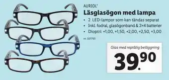 Lidl Auriol Läsglasögon med lampa erbjuda
