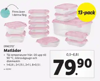 Lidl Ernesto Matlådor 0,5-6,8 l erbjuda