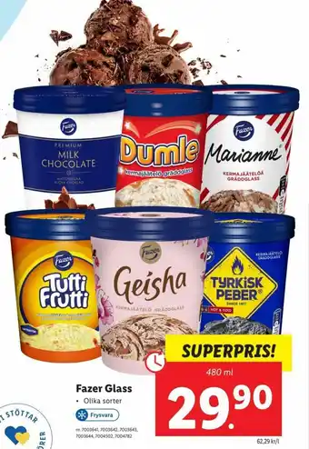 Lidl Fazer Glass 480 ml erbjuda
