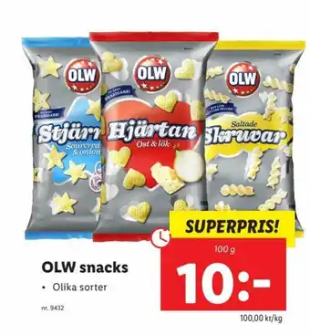 Lidl OLW snacks 100 g erbjuda