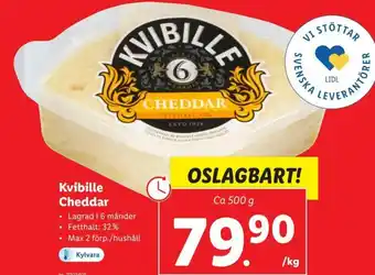 Lidl Kvibille Cheddar 500 g erbjuda
