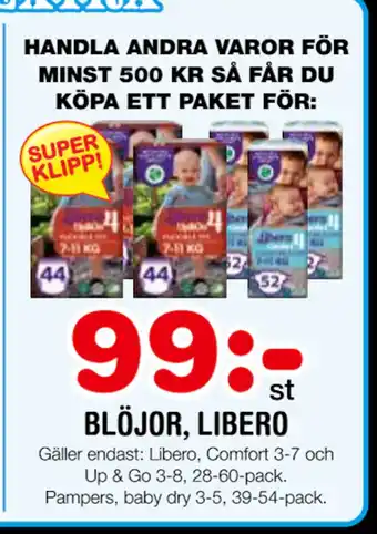 Nya Pulsen BLÖJOR, LIBERO erbjuda