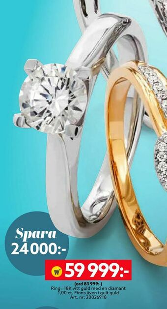 Albrekts Guld Ring i 18K vitt guld med en diamant erbjuda