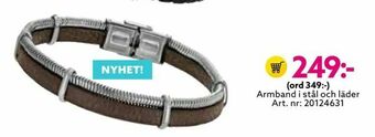 Albrekts Guld Armband i stål och läder erbjuda