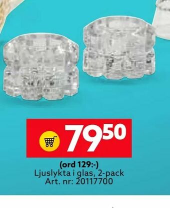 Albrekts Guld Ljuslykta i glas, 2-pack erbjuda