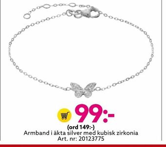 Albrekts Guld Armband i äkta silver med kubisk zirkonia erbjuda