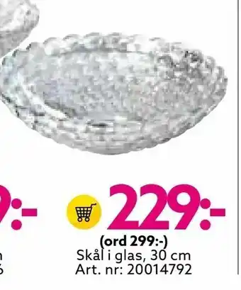 Albrekts Guld Skål i glas, 30 cm erbjuda