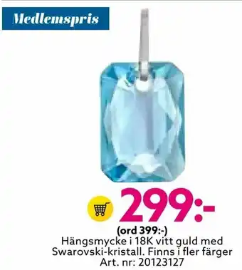 Albrekts Guld Hängsmycke i 18K vitt guld med Swarovski-kristall erbjuda