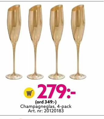 Albrekts Guld Champagneglas, 4-pack erbjuda