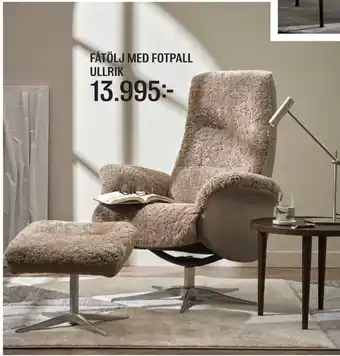 Mio FÅTÖLJ MED FOTPALL ULLRIK erbjuda