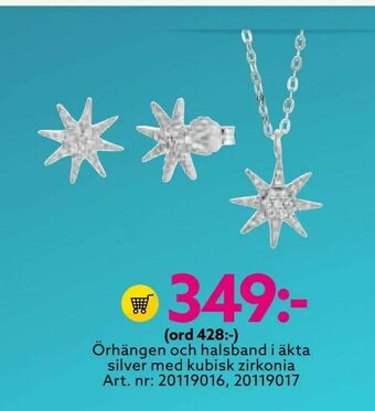 Albrekts Guld Örhängen och halsband i äkta silver med kubisk zirkonia erbjuda