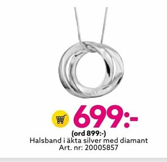 Halsband i äkta silver med diamant