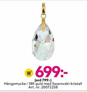 Hängsmycke i 18K guld med Swarovski-kristall