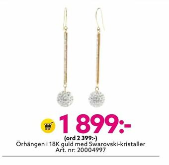 Albrekts Guld Örhängen i 18K guld med Swarovski-kristaller erbjuda