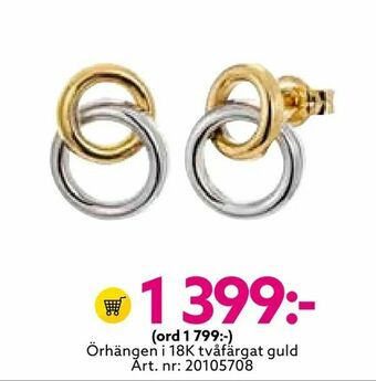 Albrekts Guld Örhängen i 18K tvåfärgat guld erbjuda