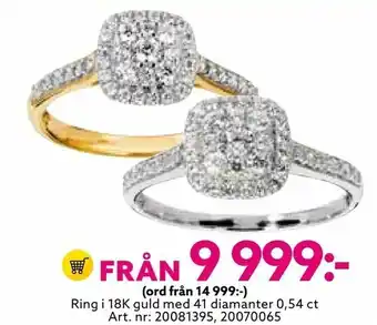 Ring i 18K guld med 41 diamanter