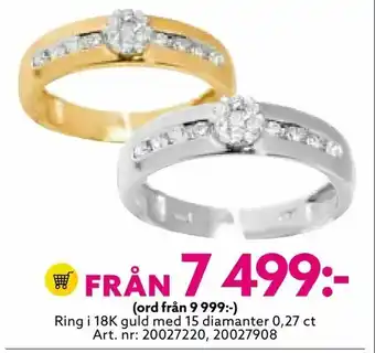 Albrekts Guld Ring i 18K guld med 15 diamanter 0,27 ct erbjuda