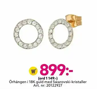 Albrekts Guld Örhängen i 18K guld med Swarovski-kristaller erbjuda