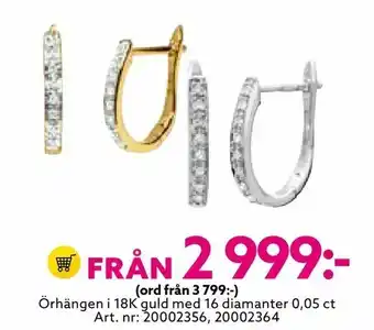 Albrekts Guld Örhängen i 18K guld med 16 diamanter 0,05 ct erbjuda