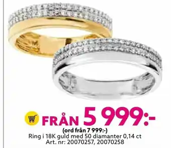 Albrekts Guld Ring i 18K guld med 50 diamanter 0,14 ct erbjuda