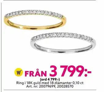 Albrekts Guld Ring i 18K guld med 18 diamanter 0,10 ct erbjuda