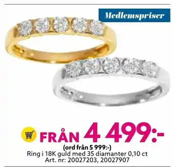 Albrekts Guld Ring i 18K guld med 35 diamanter 0,10 ct erbjuda