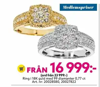 Albrekts Guld Ring i 18K guld med 99 diamanter erbjuda