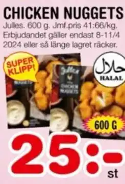 Nya Pulsen CHICKEN NUGGETS erbjuda