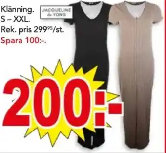 Bo Ohlsson Klänning. S-XXL. erbjuda
