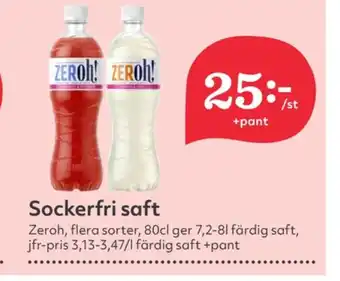Zeroh lättdryck strawberry & rhubarb