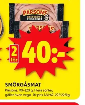 ICA Kvantum Pärsons vegetarpålägg erbjuda