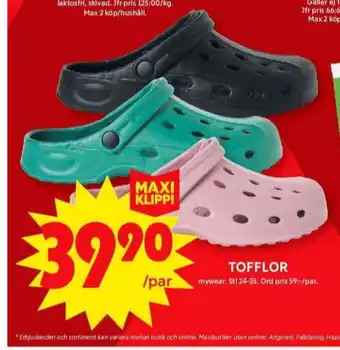 ICA Maxi Mywear tofflor erbjuda