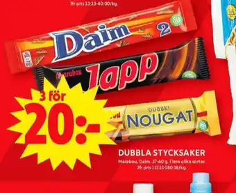 Dubbel nougat chokladbar